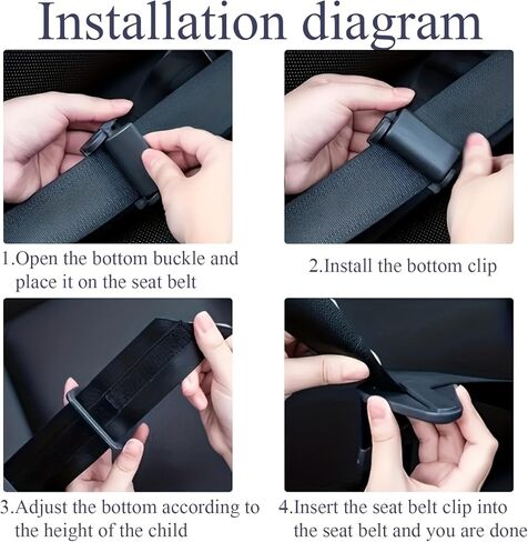 1PC Car Seat Belt for Adjustable Anti-Strangulation Strap With Simple Limiters for Travel, School and Family Trips in Saudi Arabia