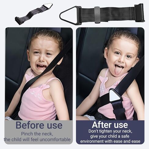 1PC Car Seat Belt for Adjustable Anti-Strangulation Strap With Simple Limiters for Travel, School and Family Trips in Saudi Arabia