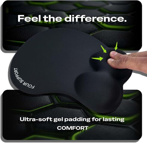 Ergonomic Gel Mouse Pad with Wrist Rest for Pressure-Relief – Orthopedic Style, Physiotherapist Recommended 10.1L x 8.5W inches in Saudi Arabia