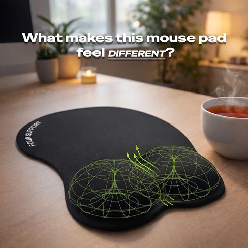 Ergonomic Gel Mouse Pad with Wrist Rest for Pressure-Relief – Orthopedic Style, Physiotherapist Recommended 10.1L x 8.5W inches in Saudi Arabia