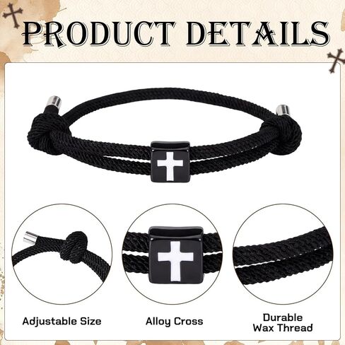 Tondiamo 24 Set Christian Graduation Bracelets Set Bulk with Scripture Cards Bible Verses 2026 Happy Graduation Gifts Adjustable Braided Rope Religious Cross Bracelet for Men Women High School College in Saudi Arabia