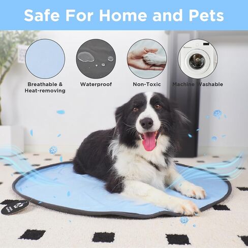Round Cooling Mat for Dos Reversible (Cool & Waterproof) Cooling pad for Dogs, Machine Washable- Ideal to Use it on Donut Beds,Sofa and Floor- Durable Eco Friendly Material in Kuwait
