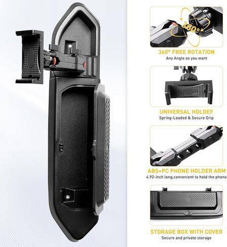 حامل تثبيت هاتف Dash متوافق مع 2018 2019 2020 2021 2022 2023 Jeep Wrangler JL 2/4 Door Gladiator JT، صندوق تخزين وحدة التحكم المركزية، صينية لوحة القيادة، ملحقات جيب مضادة للاهتزاز تدور 360 درجة in Kuwait