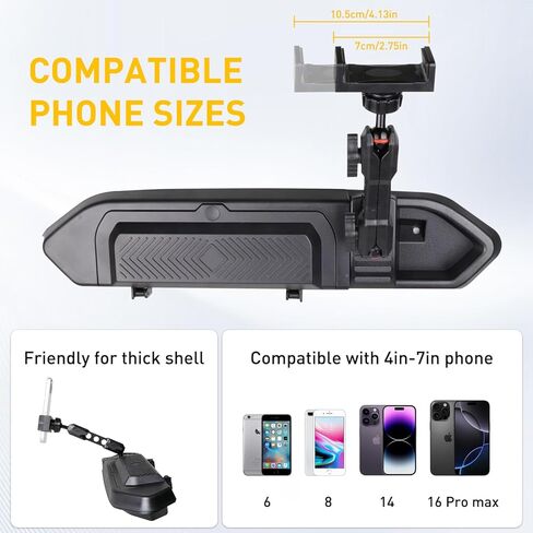 حامل تثبيت هاتف Dash متوافق مع 2018 2019 2020 2021 2022 2023 Jeep Wrangler JL 2/4 Door Gladiator JT، صندوق تخزين وحدة التحكم المركزية، صينية لوحة القيادة، ملحقات جيب مضادة للاهتزاز تدور 360 درجة in Kuwait