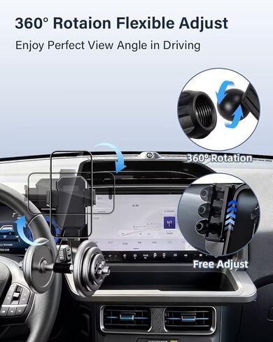 حامل هاتف السيارة PZK لعام 2025 2026 Ford Bronco Sport Accessories قفل تلقائي للهاتف المحمول للسيارة مخصص مقاس 13.2 بوصة صندوق تخزين لوحة القيادة خلف دوران 360 درجة بدون استخدام اليدين ولا يؤثر على فتحة التهوية in Kuwait