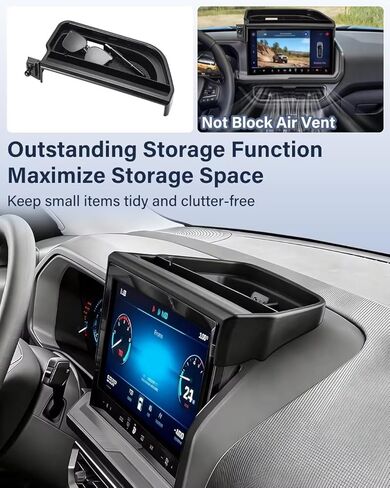 حامل هاتف السيارة PZK لعام 2025 2026 Ford Bronco Sport Accessories قفل تلقائي للهاتف المحمول للسيارة مخصص مقاس 13.2 بوصة صندوق تخزين لوحة القيادة خلف دوران 360 درجة بدون استخدام اليدين ولا يؤثر على فتحة التهوية in Kuwait