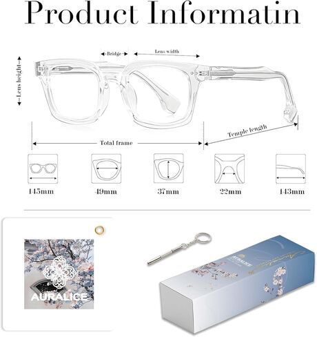 Square Blue Light Glasses Silvaria in Kuwait