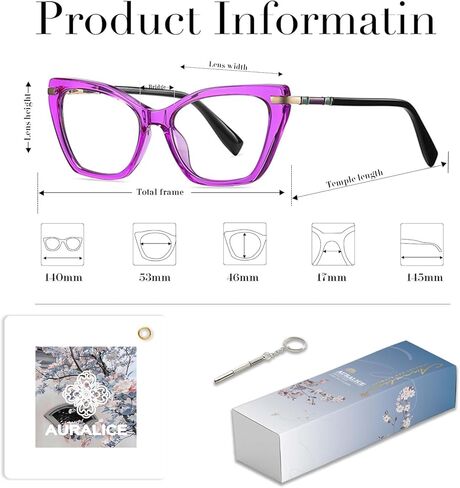 Cat Eye Blue Light Glasses Velourine in Kuwait