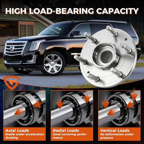 515160 محمل العجلة الأمامية ومجموعة المحور 4WD مناسب لسيارة Chevy Silverado 1500، Suburban، Tahoe 2014-2018 | مناسب لسيارة جي إم سي يوكون XL 2015-2020، سييرا 1500 14-18، مع ABS و6 عروة in Kuwait