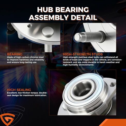 515160 محمل العجلة الأمامية ومجموعة المحور 4WD مناسب لسيارة Chevy Silverado 1500، Suburban، Tahoe 2014-2018 | مناسب لسيارة جي إم سي يوكون XL 2015-2020، سييرا 1500 14-18، مع ABS و6 عروة in Kuwait