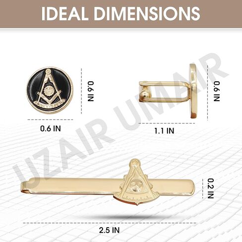 مجموعة أزرار الأكمام Masonic Craft Past Master ومشبك ربطة العنق بجودة عالية in Kuwait