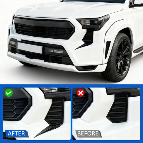 ديكور رقعة الشبكة الأمامية متوافق مع 2024 2025 Toyota Tacoma، يعزز نمط الشاحنة المخصص المناسب للجيل الرابع من ملحقات Tacoma ملصقات الشبكة الأمامية، 2025 Toyota Tacoma Accessories-أسود in Kuwait