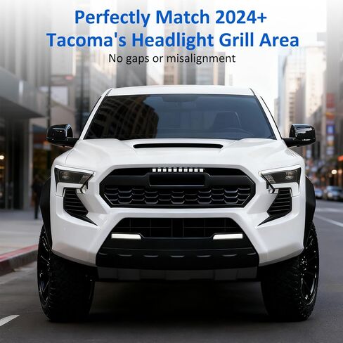 ديكور رقعة الشبكة الأمامية متوافق مع 2024 2025 Toyota Tacoma، يعزز نمط الشاحنة المخصص المناسب للجيل الرابع من ملحقات Tacoma ملصقات الشبكة الأمامية، 2025 Toyota Tacoma Accessories-أسود in Kuwait