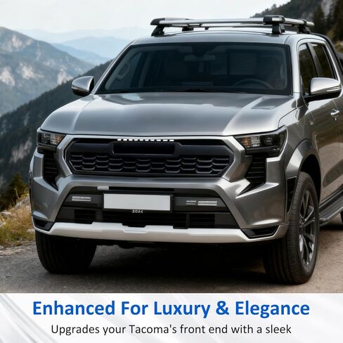 ديكور رقعة الشبكة الأمامية متوافق مع 2024 2025 Toyota Tacoma، يعزز نمط الشاحنة المخصص المناسب للجيل الرابع من ملحقات Tacoma ملصقات الشبكة الأمامية، 2025 Toyota Tacoma Accessories-أسود in Kuwait