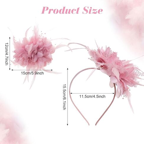 Fascinators Hats for Women 1920s Feather Fascinators Headband Tea Party Flower Hats for Cocktail Wedding Party in Saudi Arabia