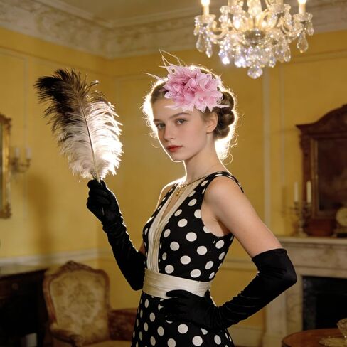 Fascinators Hats for Women 1920s Feather Fascinators Headband Tea Party Flower Hats for Cocktail Wedding Party in Saudi Arabia