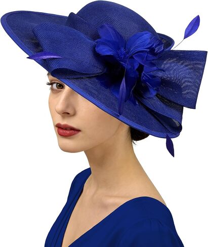 قبعات Dressfan Vintage Fascinator للنساء، 20s 50s قبعة زهرة الكتان لديربي/الكنيسة/الزفاف/الكوكتيل/حفلة الشاي in Kuwait