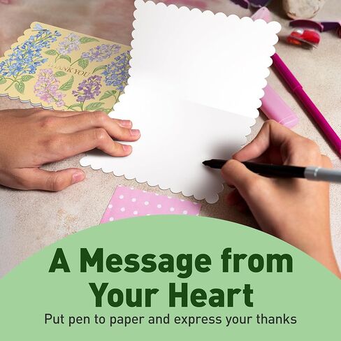 S&O Floral Thank You Cards with Envelopes – 36 Blank Cards – 4 Assorted Sunlit Meadows Designs with Gold Foil – 3.5x5" Pastel Thank You Note Cards – Pink, Green, Yellow & Blue Envelopes in Saudi Arabia
