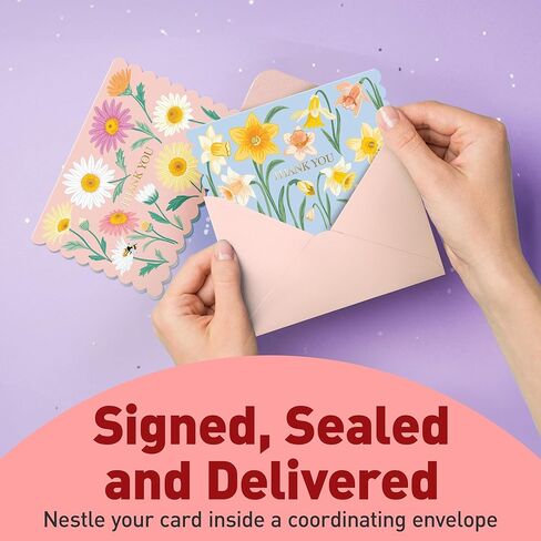 S&O Floral Thank You Cards with Envelopes – 36 Blank Cards – 4 Assorted Sunlit Meadows Designs with Gold Foil – 3.5x5" Pastel Thank You Note Cards – Pink, Green, Yellow & Blue Envelopes in Saudi Arabia