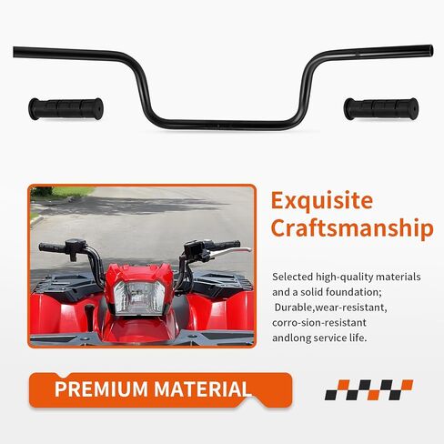 Heavy Duty Handlebar W/Grips for Polaris Sportsman Hawkeye Trail Blazer Boss 300 325 330 400 500 570 700 800 2006-2019 5244581-067 5413578-070 in Saudi Arabia