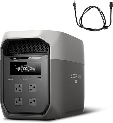 EF ECOFLOW Portable Power Station DELTA 3 MAX with 2x220W Solar Panel, 3400W X-Boost Output, Ultra-Fast 0-80% Charging in 1.13 Hr, Home Backup & RV Camping in Kuwait