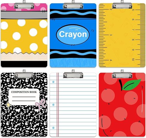 6 Pcs Teacher Clipboard Bulk Teacher Appreciation Gift Cute 12.5 x 9 Inch Large Thickened Acrylic Clip Boards with Low Profile A4 Size Clipboards for Classroom Office School Teacher Supplies in Saudi Arabia