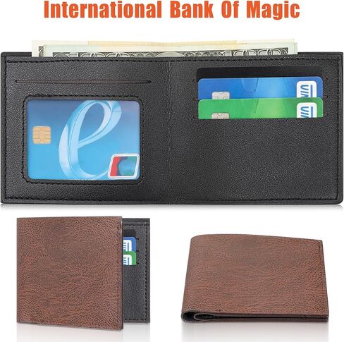 24 قطعة محفظة للرجال، محافظ جلدية للرجال بالجملة للنقش بنفسك، مع مشبك نقود، حامل بطاقات، محفظة فارغة من البولي يوريثان لعيد الأب للرجال والموظفين وهدايا عيد الميلاد (12 أسود و12 بني) in Kuwait