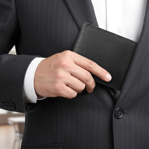 24 قطعة محفظة للرجال، محافظ جلدية للرجال بالجملة للنقش بنفسك، مع مشبك نقود، حامل بطاقات، محفظة فارغة من البولي يوريثان لعيد الأب للرجال والموظفين وهدايا عيد الميلاد (12 أسود و12 بني) in Kuwait