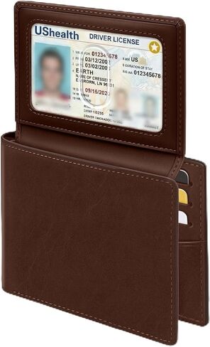 Billfold Wallet for Men: RFID Blocking Genuine Leather Slim Bifold, 12 Card Slots & 2 ID Windows with Gift Box, Black in Saudi Arabia