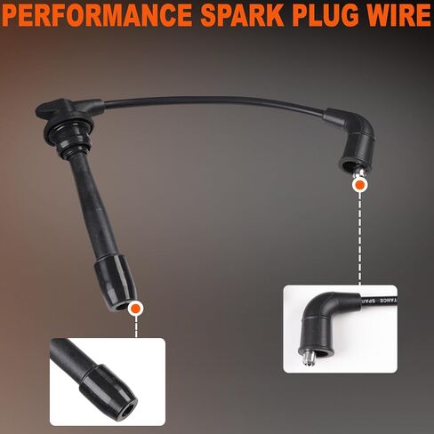 مجموعة أسلاك توصيل الإشعال 7 مم، مجموعة من 6، لـ 2001-2006 Santa FE/ 1999-2005 Sonata/ 2003-2007 Tiburon، Kia 2001-2004 Magentis/ 2001-2005 Optima D-ST-6220 in Kuwait