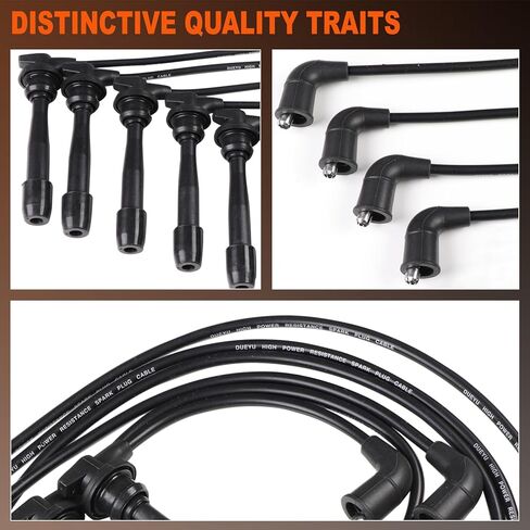 مجموعة أسلاك توصيل الإشعال 7 مم، مجموعة من 6، لـ 2001-2006 Santa FE/ 1999-2005 Sonata/ 2003-2007 Tiburon، Kia 2001-2004 Magentis/ 2001-2005 Optima D-ST-6220 in Kuwait