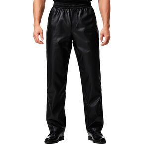 Mens Leather Pants,Black Leather Pants Men with Elastic Waist Fashion Casual Faux Leather Pants for Winter in Saudi Arabia