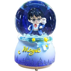هاري بوتر سنو غلوب ندفة ثلج أوتوماتيكية قابلة للدوران مع ضوء ملون للفتيات والنساء والأطفال والرضع والأخت والابنة والأم والحفيدة والجدة وعيد الميلاد وهدايا عيد الميلاد (أزرق) in Kuwait