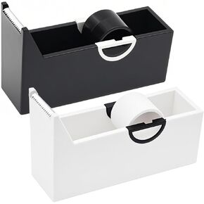 عبوتان من ملحقات مكتب موزع الأشرطة للمكتب، المنزل، المدرسة، سجل القصاصات، التغليف، التغليف، قاطع شريط المكياج (أبيض وأسود) (أبيض وأسود) in Kuwait