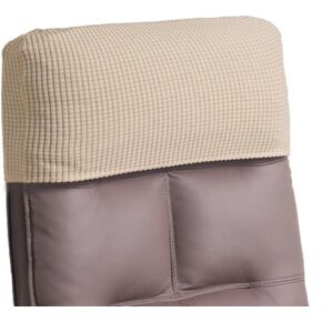 Office Chair Headrest Cover Stretchable Headrest Slipcover for Office Chairs Jacquard Head Rest Furniture Protector for High Back Computer Chairs Set of 4 Beige in Saudi Arabia