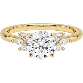 1-3 قيراط مويسانيتي خاتم الخطوبة عديم اللون VVS1 10K 14K 18K الذهب الصلب و 925 الفضة الاسترليني ورقة نمط مويسانيتي خاتم الخطوبة هدية عيد الميلاد للنساء in Kuwait