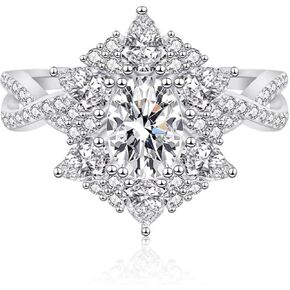 14K Gold 1 Carat Oval Diamond Women's Engagement Rings | VVS2, D-color | Twisted Vine Promise Ring for Her in Saudi Arabia