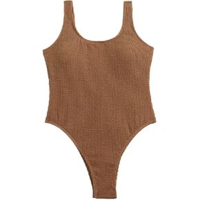 Womens Backless High Cut Monokini - Sexy Full Cup One-Piece Swimsuit for Beach & Vacation in Saudi Arabia