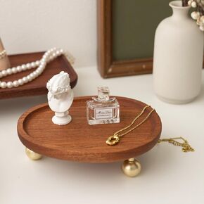 Wooden Jewelry Display Tray, Valentines Day Gifts Presentation Tray, Organizer for Rings, Necklaces, Earrings, Catchall Holder, Trinket Dish, Key Tray (Oval) in Saudi Arabia