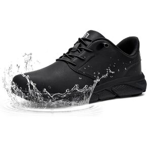 LARNMERN Steel Toe Work Shoes Men Waterproof Safety Sneakers Slip On Leather Oxford Lightweight in Kuwait