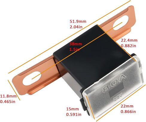 2Pcs Car Engine Fusible Link 32V 80A Fuse 38216-SM4-003 Compatible with Honda Accord Civic HRV CRX Jazz, 38216SM4003 in Kuwait