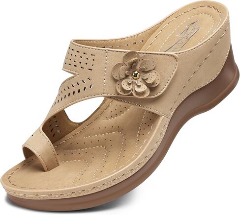 SHIBEVER Women's Wedge Sandals Platform: Comfortable Dressy Summer Casual Slip-On Flip Flops Women Sandals in Saudi Arabia