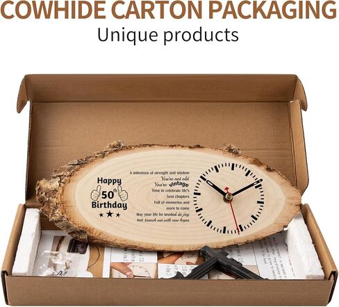 هدايا عيد الميلاد الخمسين من BeauGift للرجال، أنت ديكورات ساعة خشبية عتيقة للرجال، أفكار هدايا عيد ميلاد سعيد الخمسين للزوج العم الأخ الجد in Kuwait