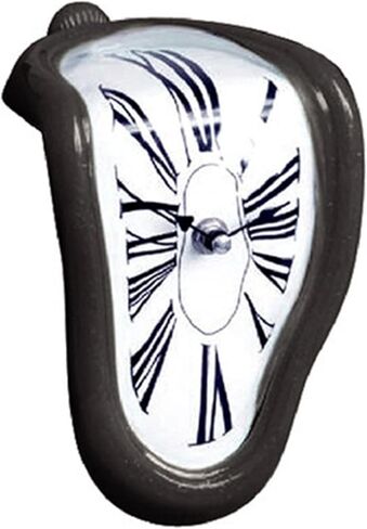 Melting Clock, Antique Retro Melted Clock Surrealism Dripping Clocks, Funny Creative Gift Twisted Shelf Clocks for Home Kitchen Office Desk Table (Gold) in Saudi Arabia
