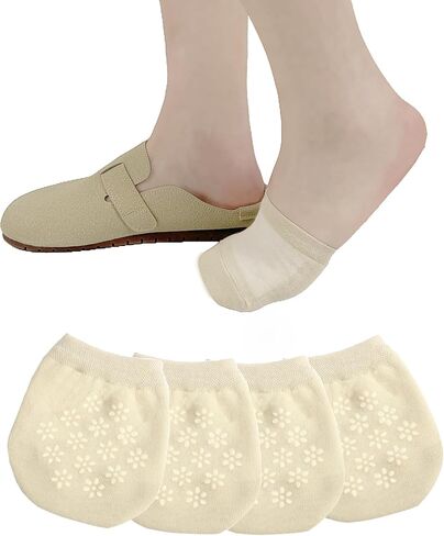 نصف جوارب بدون عرض 4 أزواج من الجوارب لأصابع القدم والبغال والجوارب الشفافة للنساء 6 أزواج in Kuwait