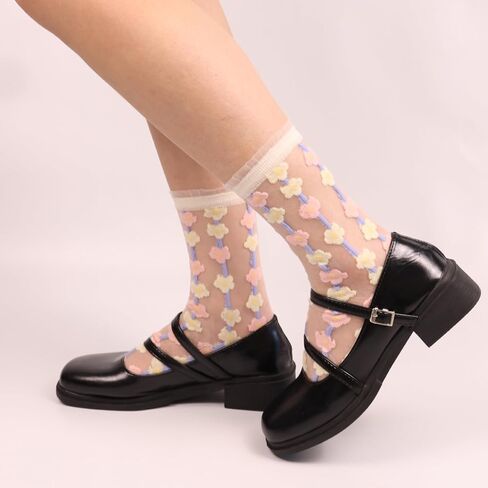 نصف جوارب بدون عرض 4 أزواج من الجوارب لأصابع القدم والبغال والجوارب الشفافة للنساء 6 أزواج in Kuwait