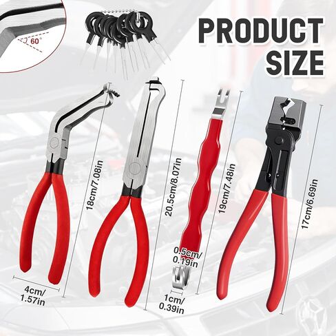 5Pcs Automotive Electrical Terminal Connector Separator Removal Tool,Electrical Disconnect Pliers, Connector Removal Tool with Electrical Pin Removal Tool Hose Clamp Pliers and Canvas Bag in Saudi Arabia