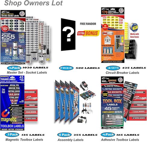 New Shop Owners LOT - The Ultimate Organizer Deal - 2000 Tool Labels for The Entire Shop - Complete Your Tools, Tool Boxes, Breaker Panel, Power Tools and Garage in Kuwait