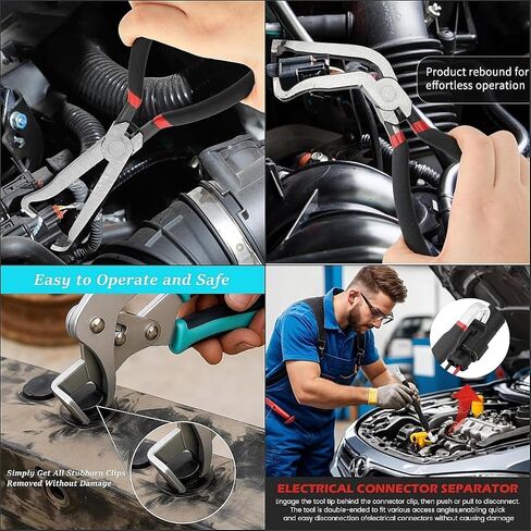 4pack Car Clip Pliers/Disassembly Tools,Efficient Multi-Functional Automotive Snap Ring Pliers,Electrical Disconnect Pliers for Cars,Connector Separator Tool and Fuel line disconnect tool in Saudi Arabia