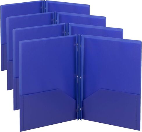 Smead Poly Two-Pocket Folder, Tang-Style Fastener, Letter Size, Dark Blue, 25 per Box (87726) in Saudi Arabia